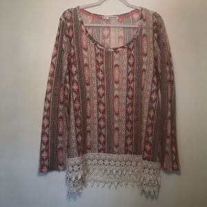 Maurices Lace Light Knit Tunic 2X 20 SOLD